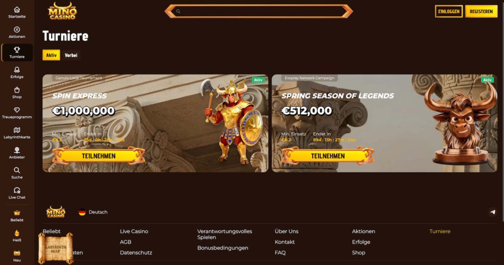 Mino Casino Turniere